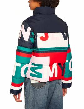 Chaqueta Tommy Jeans AOP Puffa Jacket multicolor mujer