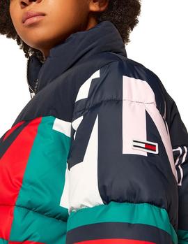 Chaqueta Tommy Jeans AOP Puffa Jacket multicolor mujer