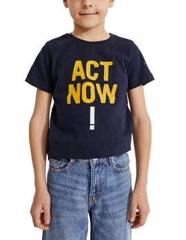 Camiseta Ecoalf Baume Act Now marino niño