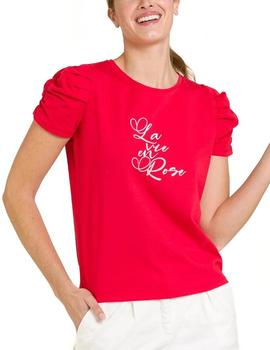 Camiseta Naf Naf La Vie En Rose rojo mujer