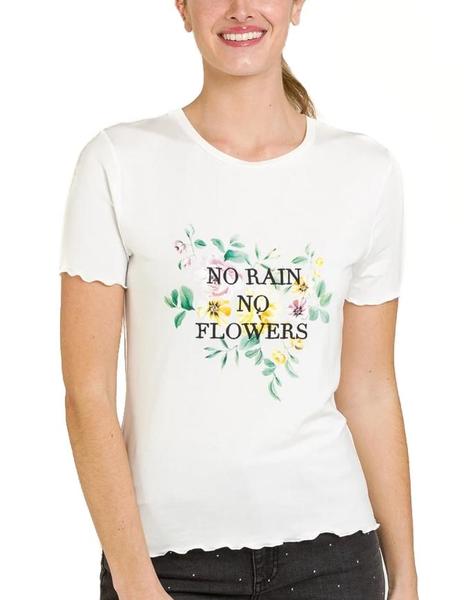 defecto frágil Sin Camiseta Naf Naf Flowers crudo mujer