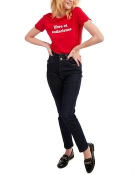Camiseta Naf Naf Mensaje rojo mujer