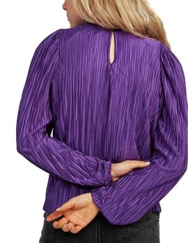 Camiseta Naf Naf Plisados violeta mujer