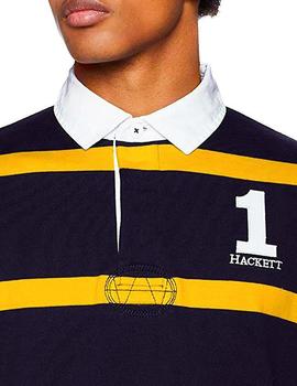 Polo Hackett Inch Str Rugby azul/amarillo hombre