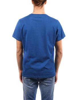 Camiseta elPulpo Básica Lisa Bordado Fluor azulón hombre