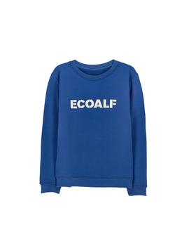 Felpa Ecoalf Logo azul niña