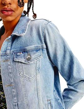 Chaqueta Tommy Jeans Oversize Trucker azul mujer