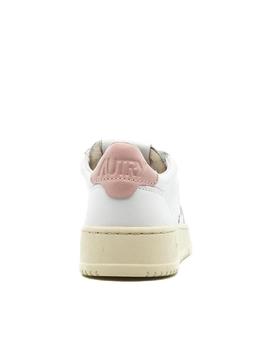 Deportivas Autry 01 Low Leather blanco rosa mujer