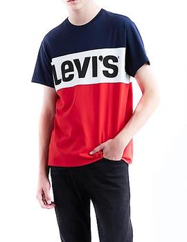Camiseta Levi's Color Block Tee azul/rojo