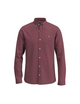Camisa Tommy Jeans Heather Gingham rojo hombre
