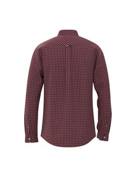 Camisa Tommy Jeans Heather Gingham rojo hombre
