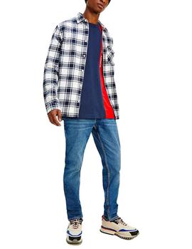 Camisa Tommy Jeans Flannel Plaid blanco hombre