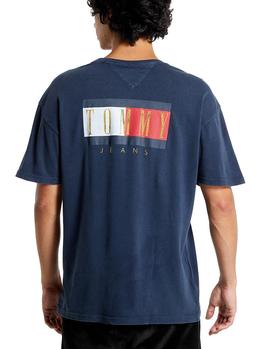 Camiseta Tommy Jeans Vintage Flag Print marino hombre