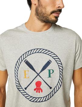 Camiseta elPulpo Classic Oars Update gris hombre