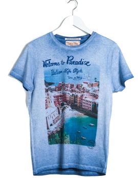 Camiseta Hombre Take A Way Paradise Azul Cobalto