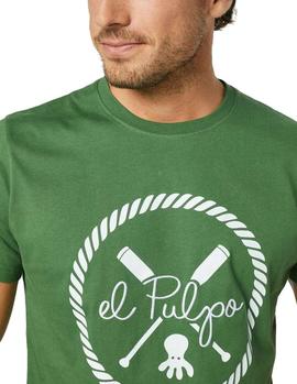 Camiseta elPulpo Remos New Wave verde hombre