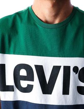 Camiseta Levi’s Color Block Tee verde/azul hombre