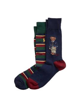 Pack Calcetines Ralph Polo Bear multicolor hombre