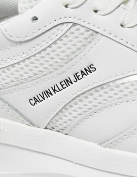 Zapatillas Calvin Klein Runner Lace Up Snap blanco mujer