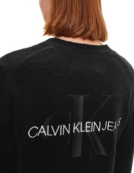 Cardigan Calvin Klein Jeans Back Monogram negro mujer