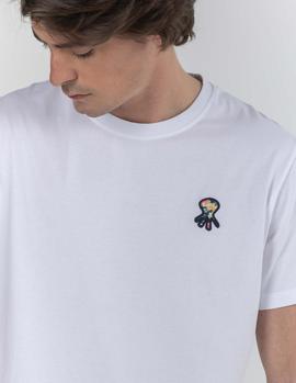Camiseta elPulpo Preppy Flower Back blanco hombre