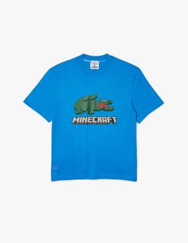 Camiseta Lacoste x Minecraft azul unisex