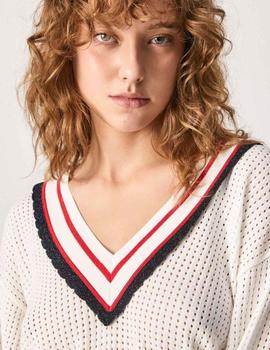 Jersey Pepe Jeans Perline blanco mujer
