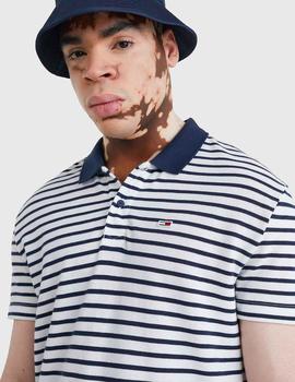 Polo Tommy Jeans Classic Easy Stripe marino hombre