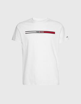 Camiseta Tommy Jeans Essential Flag  blanco hombre