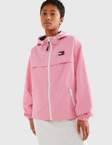 Chaqueta Tommy Jeans Chicago Windbreaker rosa mujer