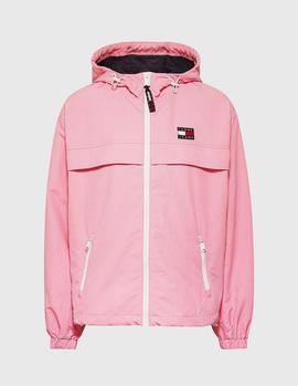 Chaqueta Tommy Jeans Chicago Windbreaker rosa mujer