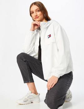 Chaqueta Tommy Jeans Chicago Windbreaker blanco mujer