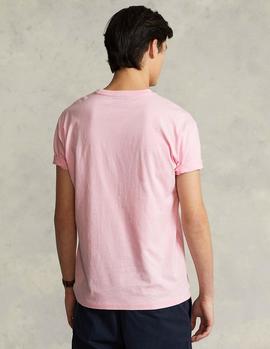Camiseta Ralph Lauren Custom Slim rosa hombre
