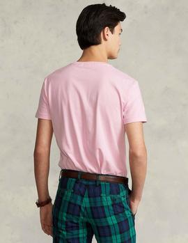 Camiseta Ralph Lauren Custom Slim Logo rosa hombre