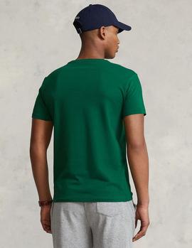 Camiseta Ralph Lauren Custom Slim Logo verde hombre
