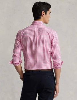 Camisa Ralph Lauren Custom Fit Cuadros rosa hombre