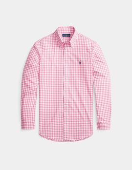 Camisa Ralph Lauren Custom Fit Cuadros rosa hombre
