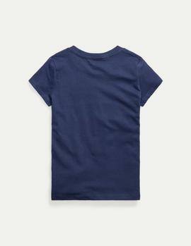 Camiseta Ralph Lauren Cotton Jersey marino niña