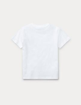 Camiseta Ralph Lauren Cotton Jersey blanco niño