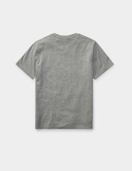 Camiseta Ralph Lauren Cotton Jersey gris niño