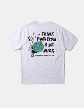 Camiseta Edmmond Think Positive blanco hombre
