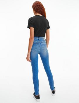 Camiseta CK Jeans Monogram Slim negro mujer