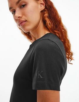 Camiseta CK Jeans Monogram Slim negro mujer