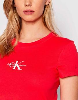 Camiseta CK Jeans Monogram Slim rojo mujer