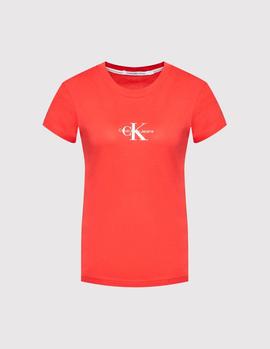 Camiseta CK Jeans Monogram Slim rojo mujer
