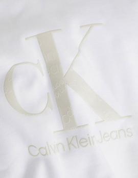 Felpa CK Jeans Gel Monogram blanco mujer