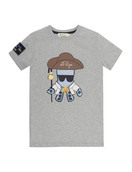 Camiseta elPulpo Colección Camino KM 7 gris niño
