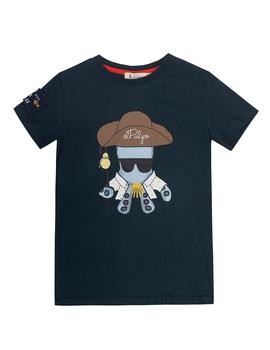 Camiseta elPulpo Colección Camino KM 7 marino niño