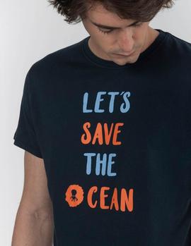 Camiseta elPulpo Orange Stitching marino hombre