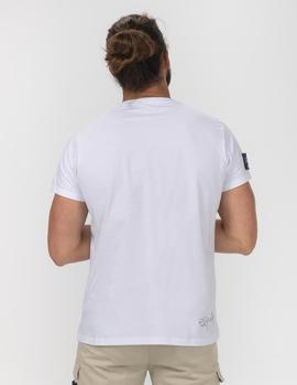 Camiseta elPulpo Colección Camino KM 7 blanco hombre